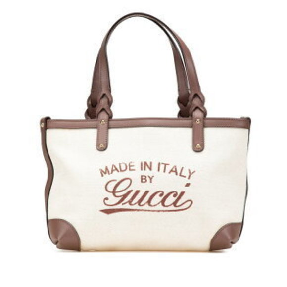 Gucci Craft Handbag Tote Bag Beige Brown Leather - Picture 1 of 8